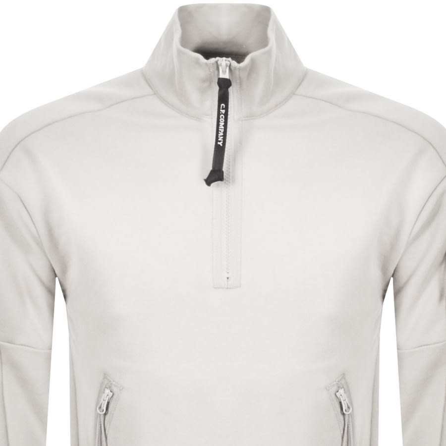 Alternative Image for ProductCP Company Half Zip Sweatshirt White2